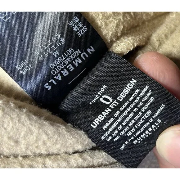 Numerals Urban Fit Beige Fleece Jacket Medium - Picture 15 of 15